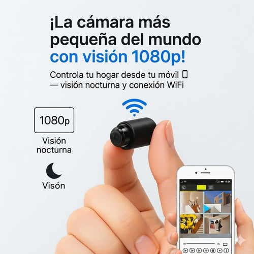 Mini Cámara IP WiFi 1080P – Visión Nocturna y Monitoreo Remoto